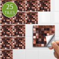 thumbnail image 2 of Paquete de 25 calcomanías autoadhesivas para azulejos para decoración del hogar, calcomanías para despegar y pegar, pegatinas de pared impermeables para cocina, baño, 6" x 6", 2 of 5