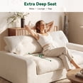 thumbnail image 4 of BEHOST 55" Loveseat Couch with Extra Deep Seats, Chenille 2-Seater Sofa with Side Storage & 2 Pillows, Cloud Sofa for Living Room & Small Spaces, White, 4 of 11