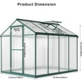 thumbnail image 2 of Homhougo 8 x 6.25 Ft Heavy Duty Greenhouse for Outdoors with Doors and Adjustable Roof Vent Windows, Walk-in Large Sunhouse for Backyard Gardening, Heavy Duty Plant Hot House with Reinforced Frame, 2 of 4