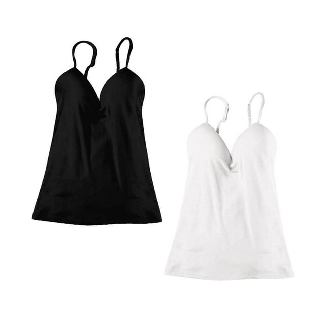 Esquirla 2x Women Cotton Adjustable Spaghetti Seamless Shapewear Camisole In Bra Vest