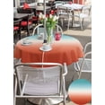 thumbnail image 5 of Outdoor Tablecloth with Umbrella Hole for Patio/Picnic/Party/Camping, Red Teal Ombre Waterproof Table Cloth Round Cover Washable, Contemporary Abstract Gradient (Dia 54"), 5 of 8