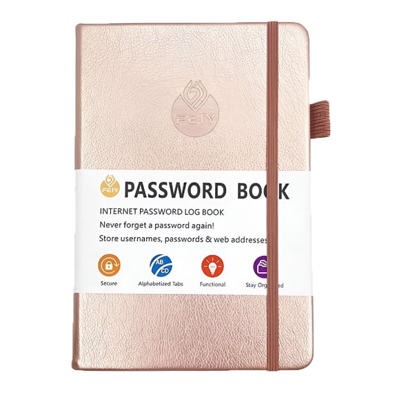 CCOCC Password Book Spiral Address Book with Alphabetical Tabs,Leather Password Book,Address Organizer Telephone Notebook Journal Keep Contact Safe