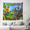 thumbnail image 2 of Plants Vs Zombies Wall Tapestry Cartoon Poster Wall Hanging Tapestry for College Dorm Living Room Bedroom Decoration 59x59 Inch, 2 of 8
