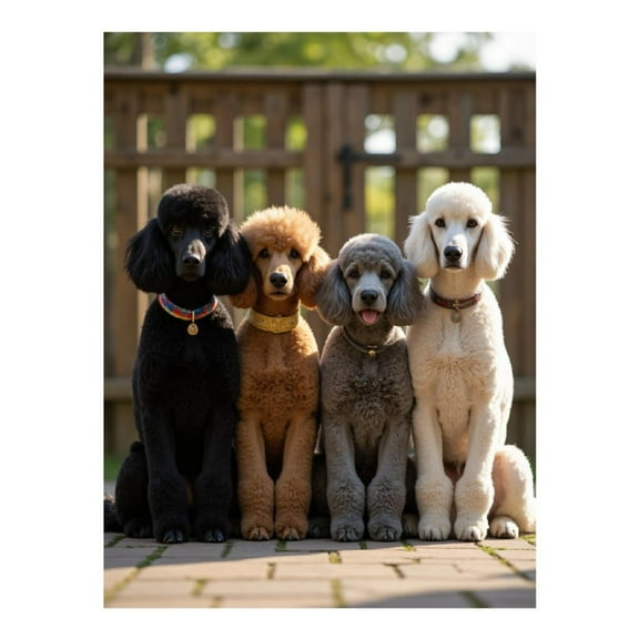 Diamond Art Kits for Adults - 5d Poodles In A Row With Colorful Collars Diamond Painting for Adults, Diamond Art for Adults Beginners, Diamond Painting Kits for Adults for Home Wall Decor