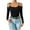 Black, variant on Off the Shoulder Tops for Women Sexy Chain Straps Long Sleeve Tight Blouse One Line Neck Slin Fit Bottoming Shirt Top