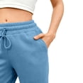 thumbnail image 6 of Womens Fleece Sweatpants Baggy Wide Leg Barrel Pants Lounge Comfy Joggers Sweat Pants with Pockets Light Blue XL, 6 of 6