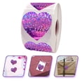 thumbnail image 3 of Milisten Valentine's Day Heart Stickers 1 Roll Purple for present Wrapping Baking Yard Sale 3.8x3.8in, 3 of 8