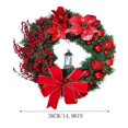 thumbnail image 4 of Christmas Wreath With Lamp Bow Ball Big Red Flower Navidad Party Wall Door Window Fireplace Staircase Balcony Garden Wreath, 4 of 5