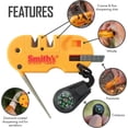 thumbnail image 3 of GEREMF-Smith’s 50364 Pocket Pal X2 Sharpener & Outdoors Tool – Yellow – Coarse and Fine – LED Light – Fire Starter – Signal Whistle - Compass, 3 of 4