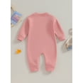 thumbnail image 4 of Bagilaanoe Newborn Baby Girl Boys Fleece Jumpsuit Solid Color Long Sleeve Bodysuit 3M 6M 9M 12M 18M Infant Fall Warm One Piece Romper, 4 of 9