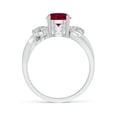 thumbnail image 2 of ANGARA Natural 1.4 ct Ruby and Diamond Twisted Vine Ring in 14K White Gold for Women (Size-7mm) | July Birthstone Jewelry for Her, 2 of 13