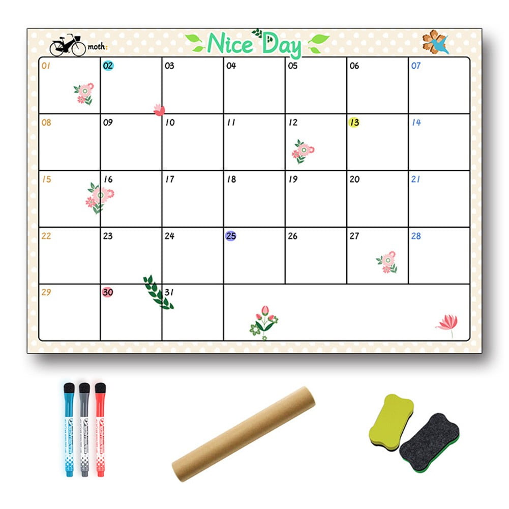 Weekly Planner, Dry Wipe Fridge Whiteboard or Dry Erase Calendar Board