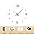 thumbnail image 3 of Modern Stick On Wall Clock Frameless Funky Wall Clock Free Punch Wall Sticker Clock, 3 of 8
