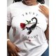 thumbnail image 2 of Camiseta con estampado gráfico de Escorpión y Rosa, cuello redondo informal, tejido de punto, largo regular, con la inscripción "Trust Nobody", ideal para mujer, ideal para cualquier temporada, para a, 2 of 7