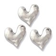 thumbnail image 2 of 5pcs 304 Stainless Steel Pendants Heart Stainless Steel color 19x17x3mm Hole: 1.8mm, 2 of 3