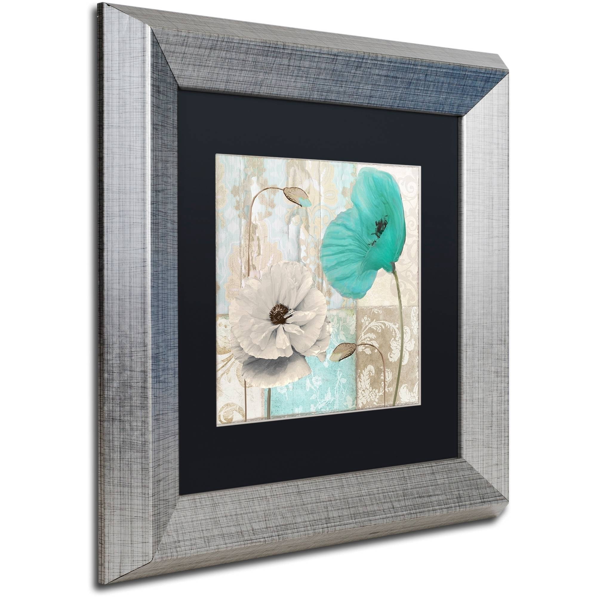 Trademark Fine Art "Beach Poppies III" Canvas Art by Color Bakery Black Matte, Silver Frame