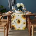 thumbnail image 2 of Yellow Sunflowers Bees Table Runner - 90 Inch Long, Kitchen Dining Table Runner Dresser Scarves, Summer Country Floral Rustic Farmhouse Decor for Coffee Tables Wedding Party Banquet, 2 of 8