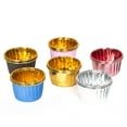 thumbnail image 5 of Dytern Party 100PCS Colored Hemming Cupcakes Cups Heat-resistant Cake Baking Cups Disposable Coated Paper Muffin Cups Gold Double-sided Aluminized Baking Cup Party Supplies for Baking Use, 5 of 10