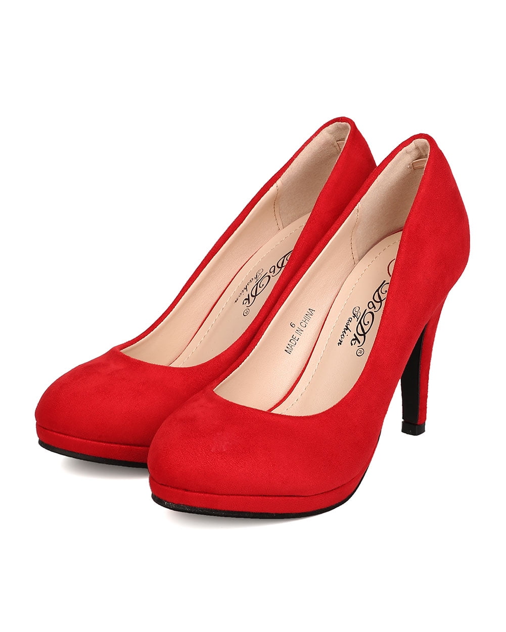 New Women DBDK Adamaris-1 Faux Suede Round Toe Mini Platform Stiletto Pump