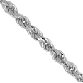 thumbnail image 2 of 14K Solid White Gold 2.25mm Rope Chain Twisted Link Necklace, 2 of 4