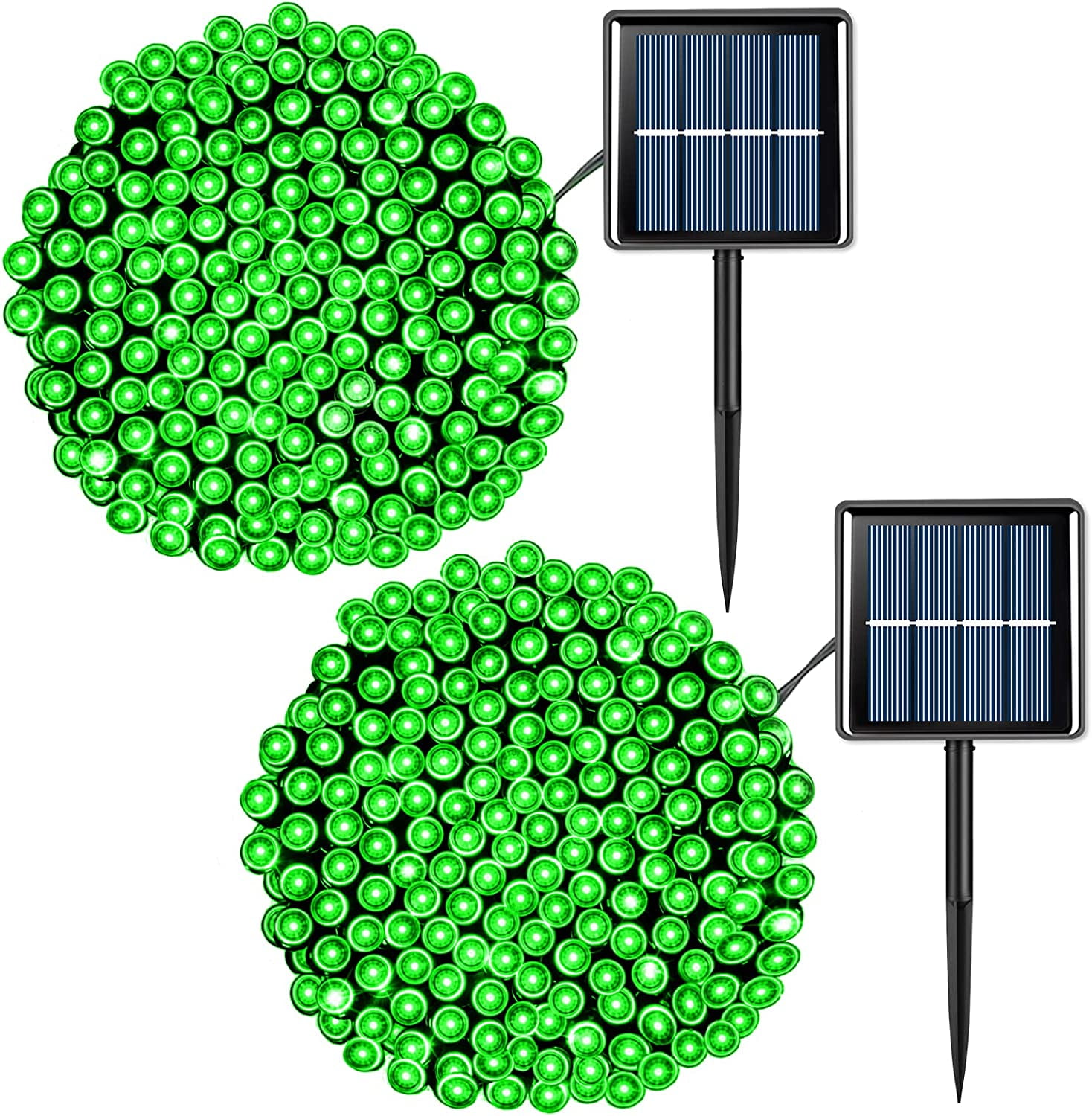 2PACK Solar Christmas Lights, Outdoor 50LED String Lights, 8 Modes