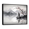 thumbnail image 2 of Designart "Sailboat Sumi Asian Painting IV" Asian Art Floater Framed Wall Decor, 2 of 7