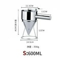 thumbnail image 6 of 600/1200ML Oil Bucket with Holder Stainless Steel Funnel Dispenser Cupcake Pancake Batter Octopus Ball Kitchen Baking Tool, 6 of 6