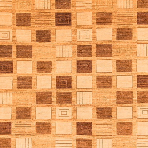 Ahgly Company Indoor Square Checkered Orange Modern Area Rugs, 4' Square