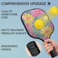 thumbnail image 2 of Pickleball Paddles Set Of 2, Fiberglass Surface, Vintage Floral Print, 4 Balls & Bag, 2 of 5