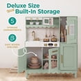thumbnail image 5 of Best Choice Products Wooden Cottage Kids Pretend Play Kitchen with 11 Accessories, Espresso Machine - Sage, 5 of 10