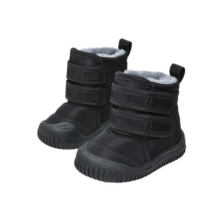 

GENILU Boys Non-Slip Casual Comfort Shoe Flat Snow Boot Outdoor Round Toe Black 8C