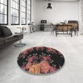 thumbnail image 3 of Ahgly Company Indoor Square Patterned Chocolate Brown Abstract Area Rugs, 5' Square, 3 of 6