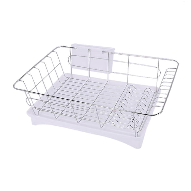 Stainless Steel Dish Drainer Drying Rack With 3-Piece Set Removable Rust Proof Utensil Holde For Kit