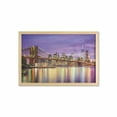 thumbnail image 1 of New York Wall Art with Frame, NYC Exquisite Skyline Manhattan Broadway Old Neighborhood Tourist Country Print, Printed Fabric Poster for Bathroom Living Room, 35" x 23", Purple Yellow, by Ambesonne, 1 of 2