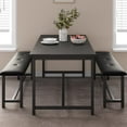 thumbnail image 2 of 3-Piece Dining Table Set with Bench & Metal Frame, Breakfast Nook Set for 4, 2 of 8