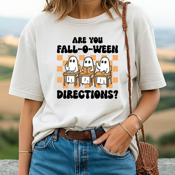 Are You Fall-O-Ween Directions Ghost Teacher T-Shirt