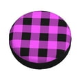thumbnail image 3 of Gaeub Purple Black Buffalo Plaid 14-17in Tire Cover, Spare Tire Cover, for Camper Caravan, Trailer, Car, Truck, SUV, Jeep - 15 inch, 3 of 9