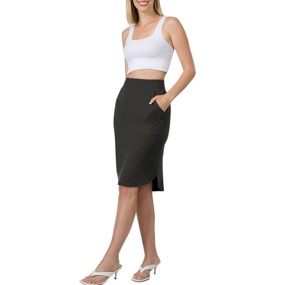 Niobe Clothing Womens High Waist Tulip Knee Length Skirt