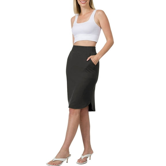 Niobe Clothing Womens High Waist Tulip Knee Length Skirt