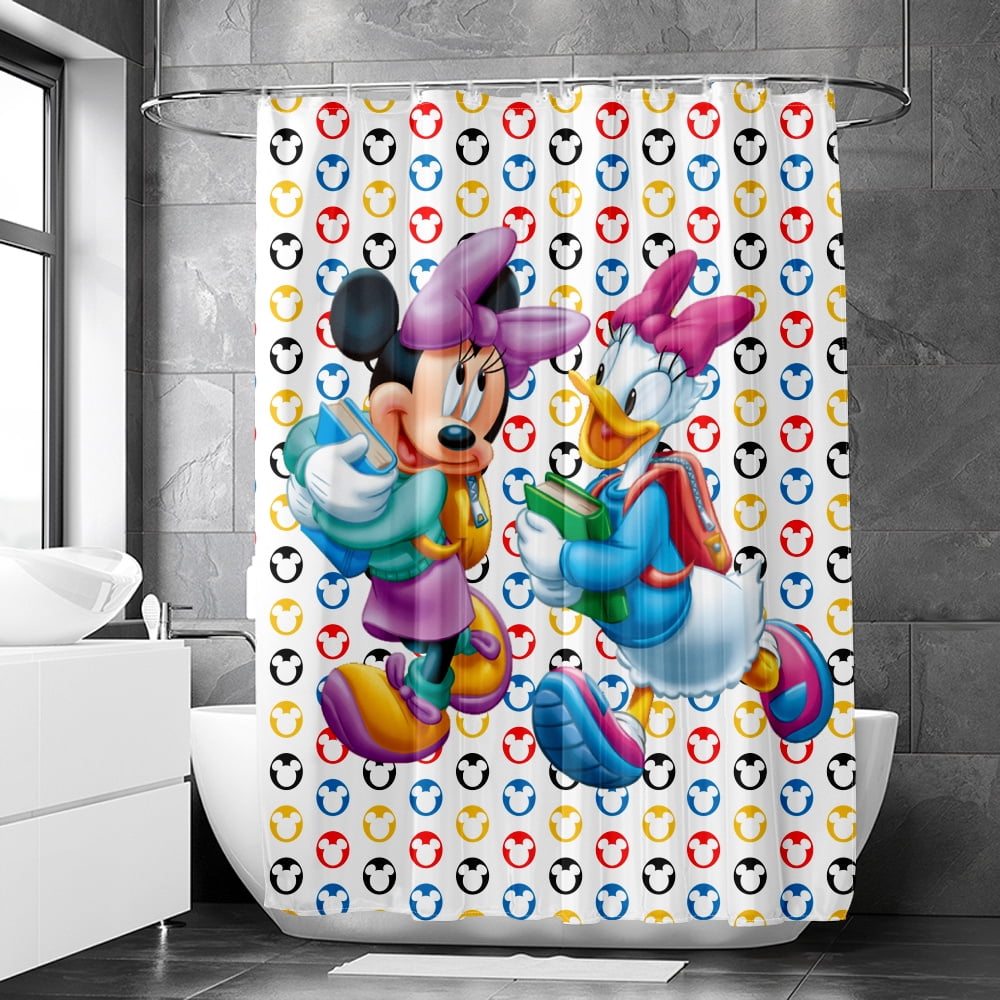 Disney Mickey and Minnie Mickey Mouse Multicolour Shower Curtain, Water