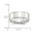 thumbnail image 3 of Auriga Fine Jewelry 14K White Gold 8mm Flat with Step Edge Men's Wedding Band Size- 14, 3 of 6
