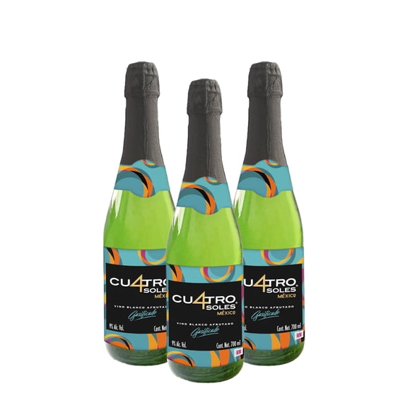 Pack De 3 Vino Blanco Espumoso Cuatro Soles Afrutado 700Ml