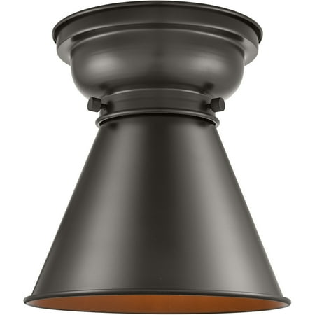 

Oil Rubbed Bronze Tone Flush Mounts 8 Wide Steel Medium Base LED 1 Light Fixture