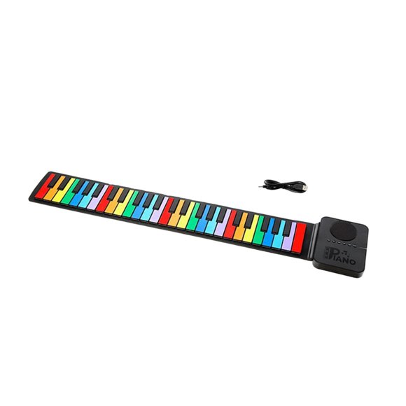 Piano Enrollable Teclado Electrónico Portátil Flexible Digital Plegable de Silicona Adecuado para Principiantes Práctica Musical y Viajes