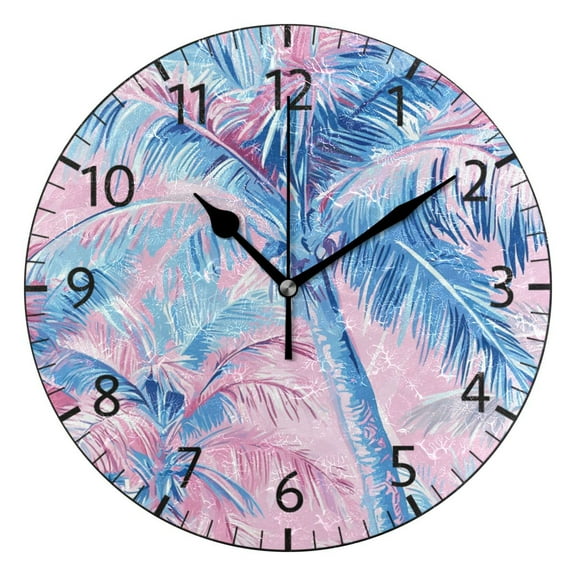 YAZAOO Decorative Wall Clock Size:25cm Island Glow Design Pattern Clock