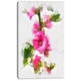 thumbnail image 2 of Pink Flower with Stem and Leaves - Large Floral Canvas Artwork, 2 of 3