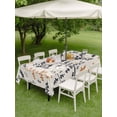 thumbnail image 3 of Outdoor Tablecloth with Umbrella Hole and Zipper, Orange Grey Botanical Rectangle Table Cloth 60x84 Inch Waterproof Tablecloth, Rustic Country Spring Floral Summer Leaf Picnic Table Cover for Patio, 3 of 7