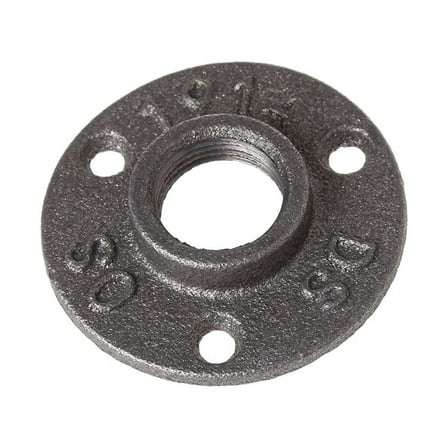 3/4" Malleable Threaded Floor Flange Iron Pipe Fittings Wall Mount Black