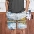 thumbnail image 6 of Men's Pajama Shorts Bottoms with Pockets Soft Lightweight Lounge Sleep Wear Snow-capped Mountains Reflecting in Lake, 6 of 6
