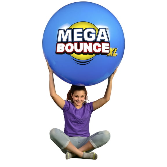 Wicked Mega Bounce XL - The World's Bounciest Inflatable Ball! Extra Large Bounce Ball For All Terrain Bounceability! Super Grip Graphics Outdoor Exercise Ball To Catch Easily. Blue or Red